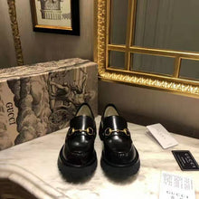 Load image into Gallery viewer, Gucci Women Gucci Leather Lug Sole Loafer in Black Shiny Leather 2.5 cm Heel