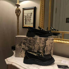 Load image into Gallery viewer, Gucci Women Gucci Leather Lug Sole Loafer in Black Shiny Leather 2.5 cm Heel