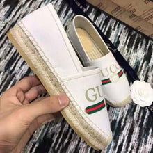 Load image into Gallery viewer, Gucci Women Gucci Logo Canvas Espadrille 2cm Platform-Beige