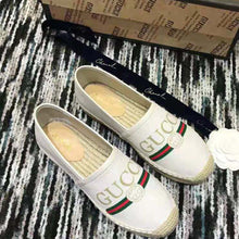 Load image into Gallery viewer, Gucci Women Gucci Logo Canvas Espadrille 2cm Platform-Beige