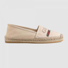 Load image into Gallery viewer, Gucci Women Gucci Logo Canvas Espadrille 2cm Platform-Beige