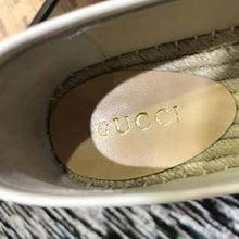 Load image into Gallery viewer, Gucci Women Gucci Logo Canvas Espadrille 2cm Platform-Beige