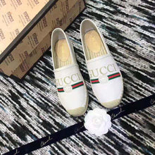 Load image into Gallery viewer, Gucci Women Gucci Logo Canvas Espadrille 2cm Platform-Beige