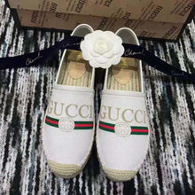 Load image into Gallery viewer, Gucci Women Gucci Logo Canvas Espadrille 2cm Platform-Beige