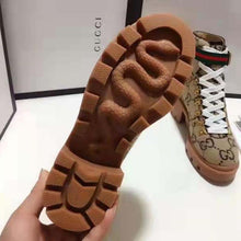 Load image into Gallery viewer, Gucci Women Gucci Zumi GG Wool Ankle Boot in Beige and Ebony GG Wool