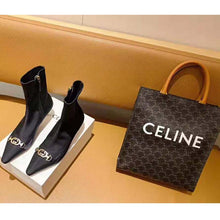 Load image into Gallery viewer, Gucci Women Gucci Zumi Mid-Heel Ankle Boot 7.7 cm Heel-Black