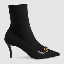 Load image into Gallery viewer, Gucci Women Gucci Zumi Mid-Heel Ankle Boot 7.7 cm Heel-Black