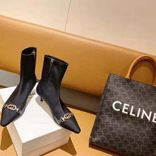 Load image into Gallery viewer, Gucci Women Gucci Zumi Mid-Heel Ankle Boot 7.7 cm Heel-Black