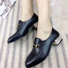 Load image into Gallery viewer, Gucci Women Horsebit Leather Loafer with Crystals 2.54cm Mirrored Heel-Black