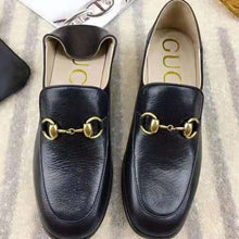Load image into Gallery viewer, Gucci Women Horsebit Leather Loafer with Crystals 2.54cm Mirrored Heel-Black