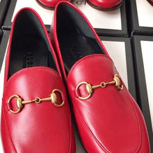 Load image into Gallery viewer, Gucci Women Jordaan Leather Loafer Red