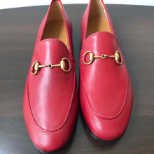 Load image into Gallery viewer, Gucci Women Jordaan Leather Loafer Red