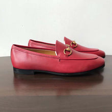 Load image into Gallery viewer, Gucci Women Jordaan Leather Loafer Red