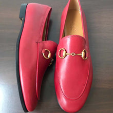 Load image into Gallery viewer, Gucci Women Jordaan Leather Loafer Red