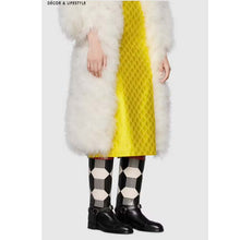 Load image into Gallery viewer, Gucci Women Knee-High Optical Print Boot Black Brown Leather Interlocking G
