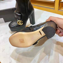 Load image into Gallery viewer, Gucci Women Leather Ankle Boot with Fringe Double G Hardware-Black
