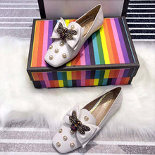 Load image into Gallery viewer, Gucci Women Leather Ballet Flat with Bow White