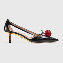 Load image into Gallery viewer, Gucci Women Leather Cherry Pump Shoes-Black