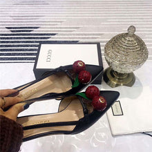 Load image into Gallery viewer, Gucci Women Leather Cherry Pump Shoes-Black