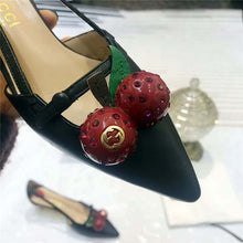 Load image into Gallery viewer, Gucci Women Leather Cherry Pump Shoes-Black
