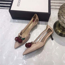 Load image into Gallery viewer, Gucci Women Leather Cherry Pump Shoes-Pink