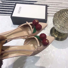 Load image into Gallery viewer, Gucci Women Leather Cherry Pump Shoes-Pink