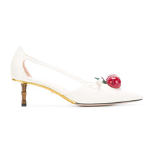 Load image into Gallery viewer, Gucci Women Leather Cherry Pump Shoes-White
