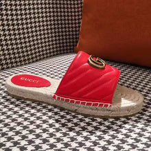 Load image into Gallery viewer, Gucci Women Leather Espadrille Sandal-Red