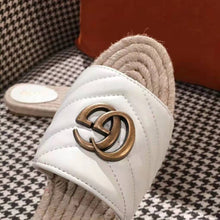 Load image into Gallery viewer, Gucci Women Leather Espadrille Sandal-White