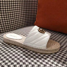 Load image into Gallery viewer, Gucci Women Leather Espadrille Sandal-White