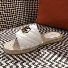 Load image into Gallery viewer, Gucci Women Leather Espadrille Sandal-White