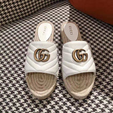 Load image into Gallery viewer, Gucci Women Leather Espadrille Sandal-White