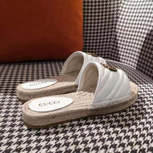 Load image into Gallery viewer, Gucci Women Leather Espadrille Sandal-White