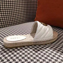 Load image into Gallery viewer, Gucci Women Leather Espadrille Sandal-White