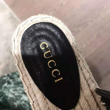 Load image into Gallery viewer, Gucci Women Leather Espadrille with Double G in 2 cm Height-Black