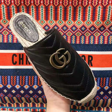 Load image into Gallery viewer, Gucci Women Leather Espadrille with Double G in 2 cm Height-Black
