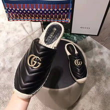 Load image into Gallery viewer, Gucci Women Leather Espadrille with Double G in 2 cm Height-Black