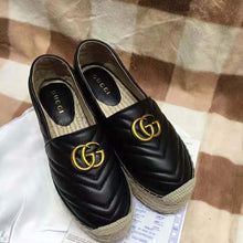 Load image into Gallery viewer, Gucci Women Leather Espadrille with Double G in 2 cm Height-Black