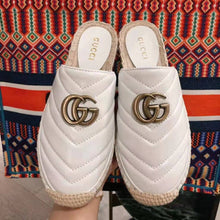 Load image into Gallery viewer, Gucci Women Leather Espadrille with Double G in 2 cm Height-White