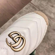 Load image into Gallery viewer, Gucci Women Leather Espadrille with Double G in 2 cm Height-White