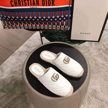 Load image into Gallery viewer, Gucci Women Leather Espadrille with Double G in 2 cm Height-White