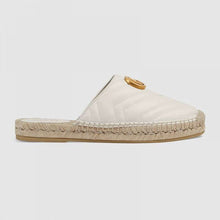 Load image into Gallery viewer, Gucci Women Leather Espadrille with Double G in 2 cm Height-White