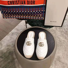 Load image into Gallery viewer, Gucci Women Leather Espadrille with Double G in 2 cm Height-White