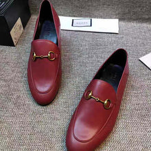 Load image into Gallery viewer, Gucci Women Leather Horsebit Loafer 1.27cm Height-Red