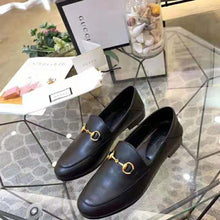 Load image into Gallery viewer, Gucci Women Leather Horsebit Loafer 1.3 cm Height-Black