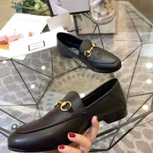 Load image into Gallery viewer, Gucci Women Leather Horsebit Loafer 1.3 cm Height-Black