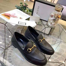 Load image into Gallery viewer, Gucci Women Leather Horsebit Loafer 1.3 cm Height-Black