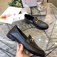 Load image into Gallery viewer, Gucci Women Leather Horsebit Loafer 1.3 cm Height-Black