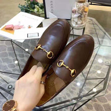 Load image into Gallery viewer, Gucci Women Leather Horsebit Loafer 1.3 cm Height-Brown