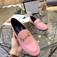 Load image into Gallery viewer, Gucci Women Leather Horsebit Loafer 1.3 cm Height-Pink
